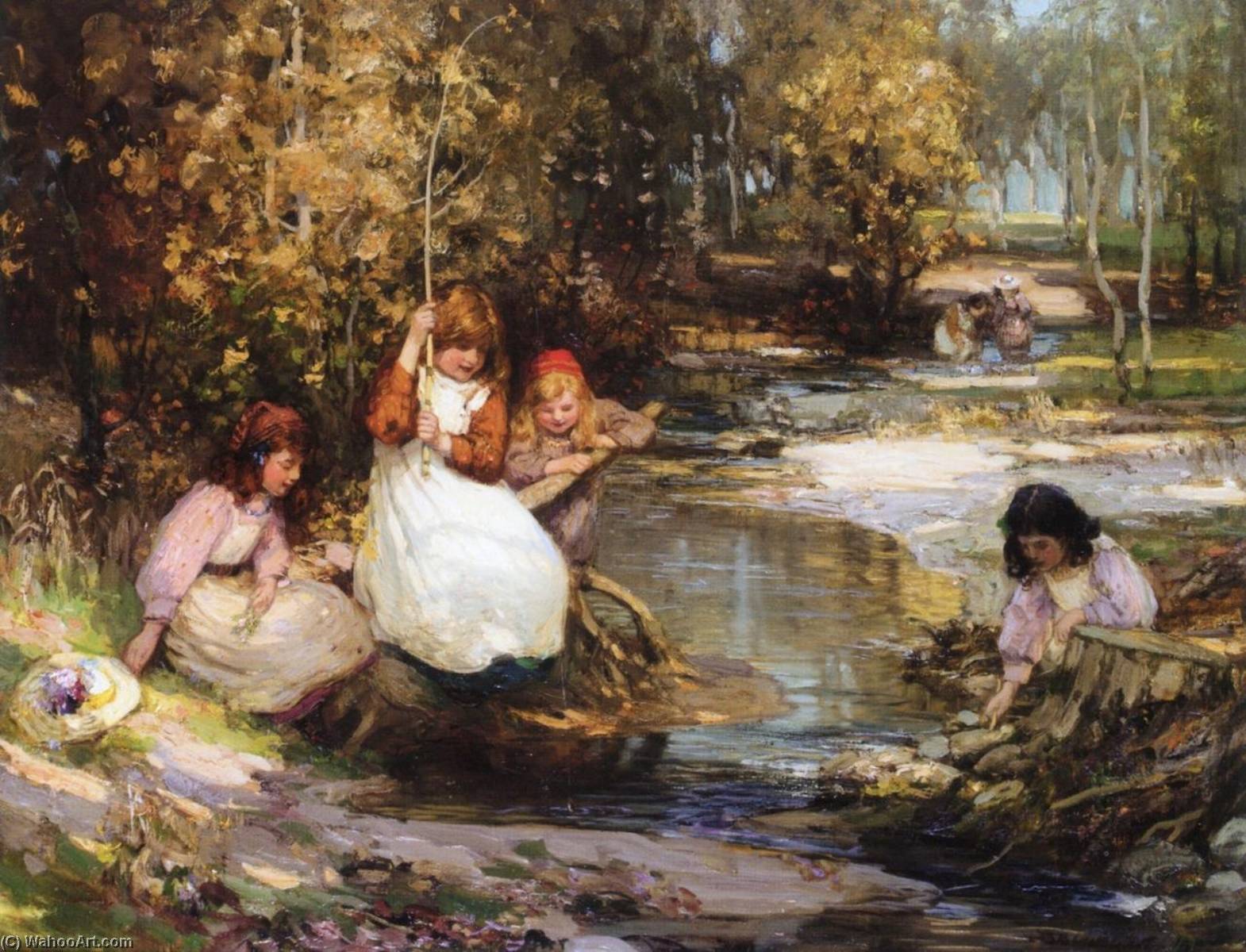 Her First Catch — Thomas Bromley Blacklock
