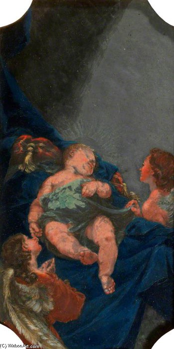 The Infant Christ Asleep, Adored By Two Angels — Agostino Cornacchini