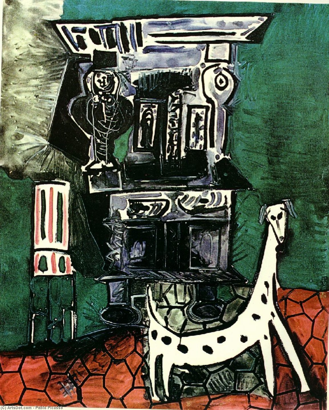 Buffet Henry Ii Und Armchair Mit Hund — Pablo Picasso