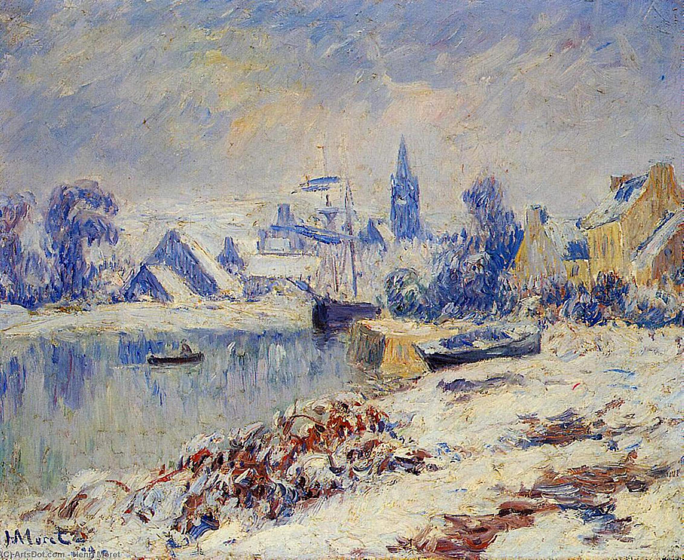 Quimper Lake Marie In The Snow — Henri Moret