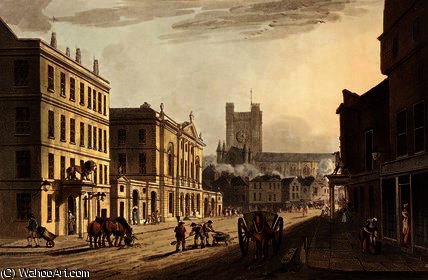 View Of The Town Hall, Market And Abbey Church — Claude Nattes
