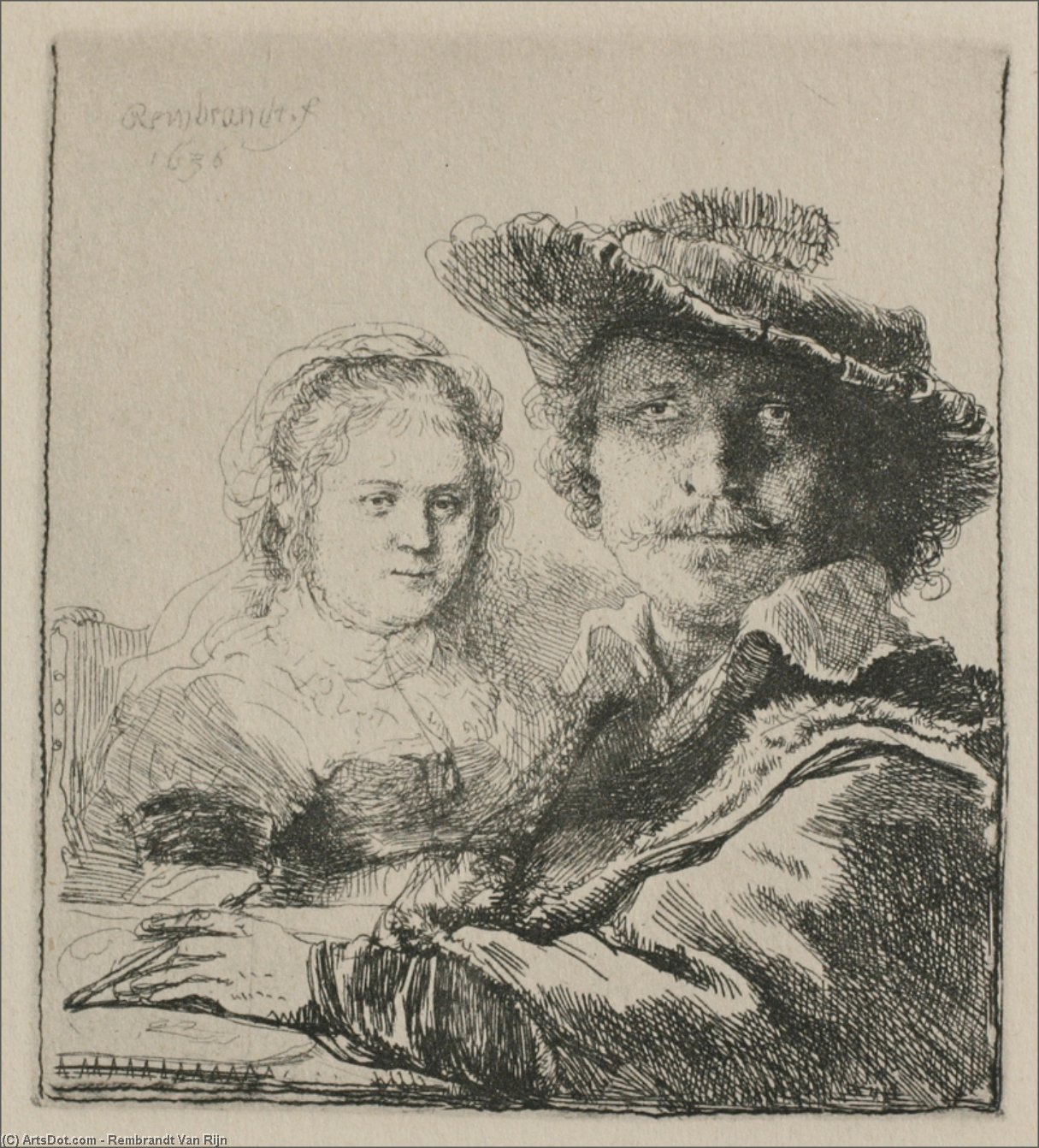 Rembrandt Mit Seiner Frau — Rembrandt Van Rijn