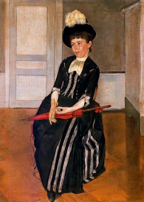 Lady In Red Umbrella (bertha Stucki) — Ferdinand Hodler