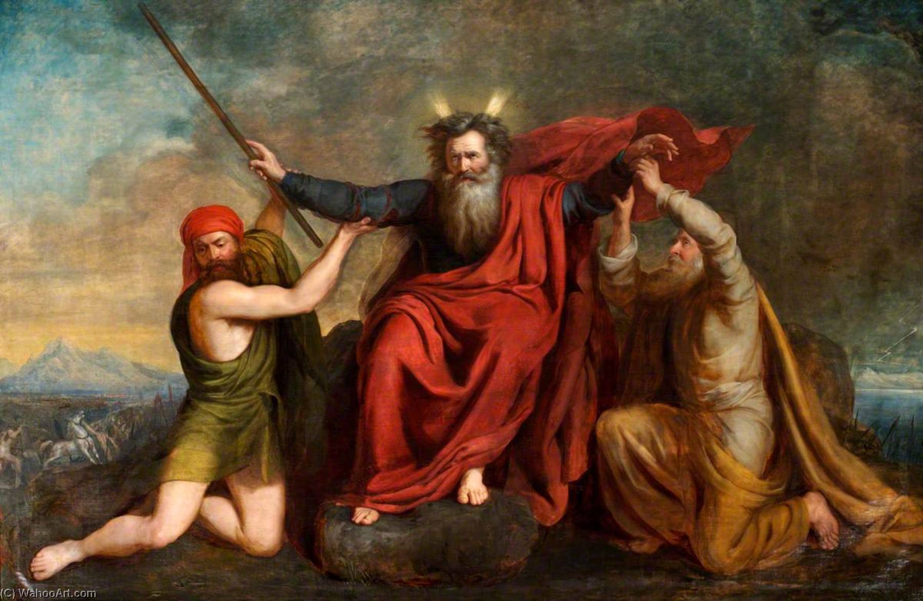 Moses With His Arms Supported By Aaron And Hur — Thomas Brigstocke