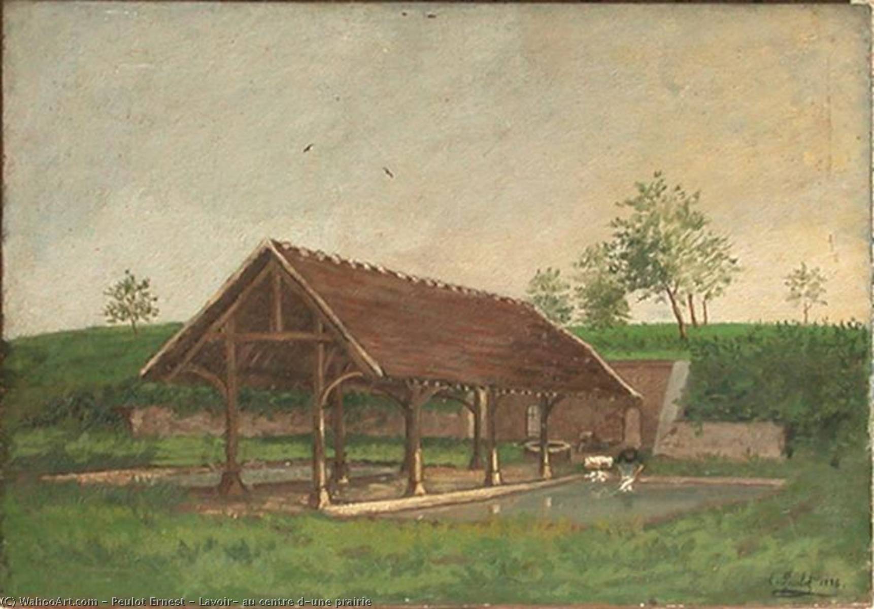 Lavoir, Au Centre D'une Prairie — Peulot Ernest
