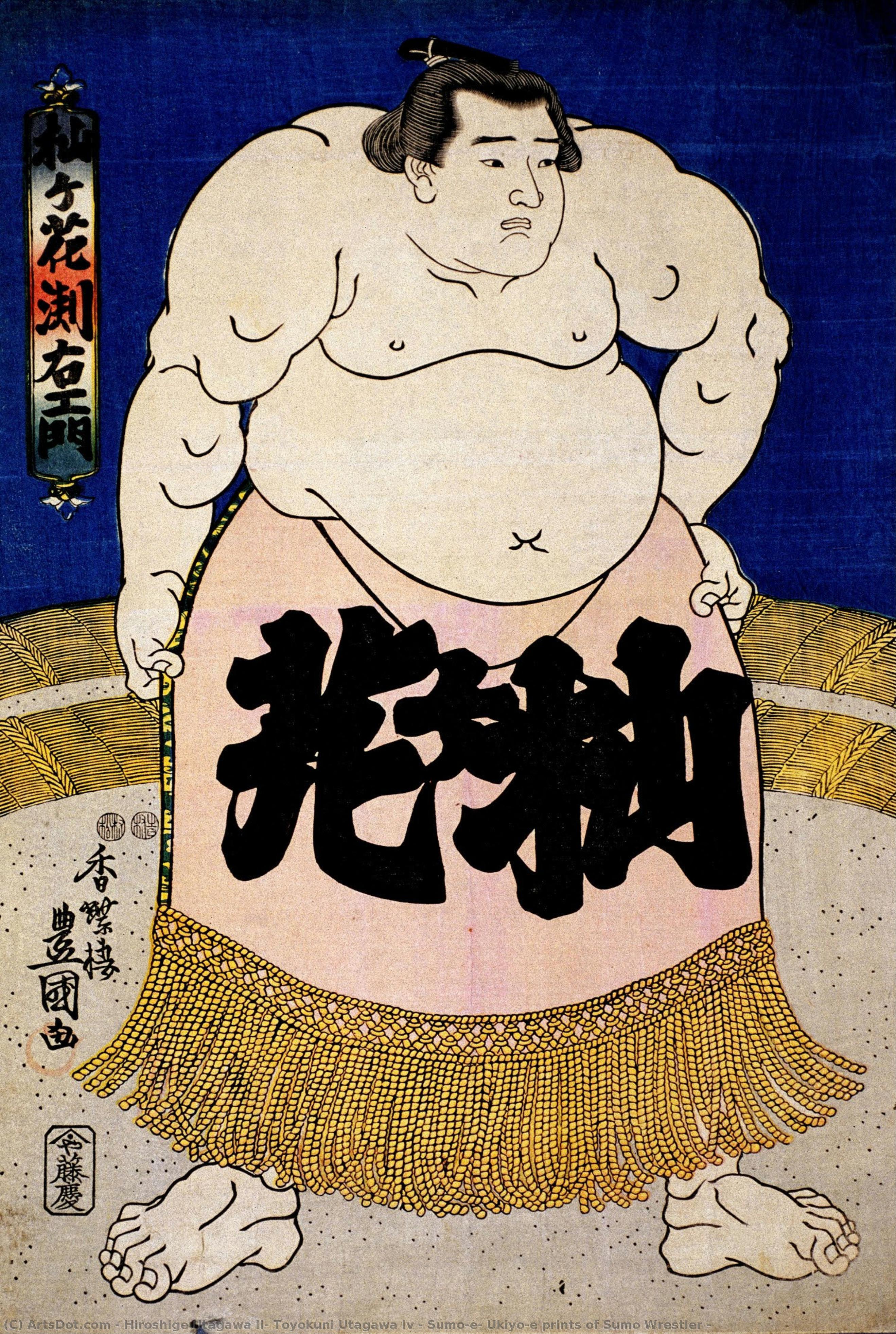 Sumo-e, Ukiyo-e Prints Of Sumo Wrestler — Hiroshige Utagawa Ii, Toyokuni Utagawa Iv