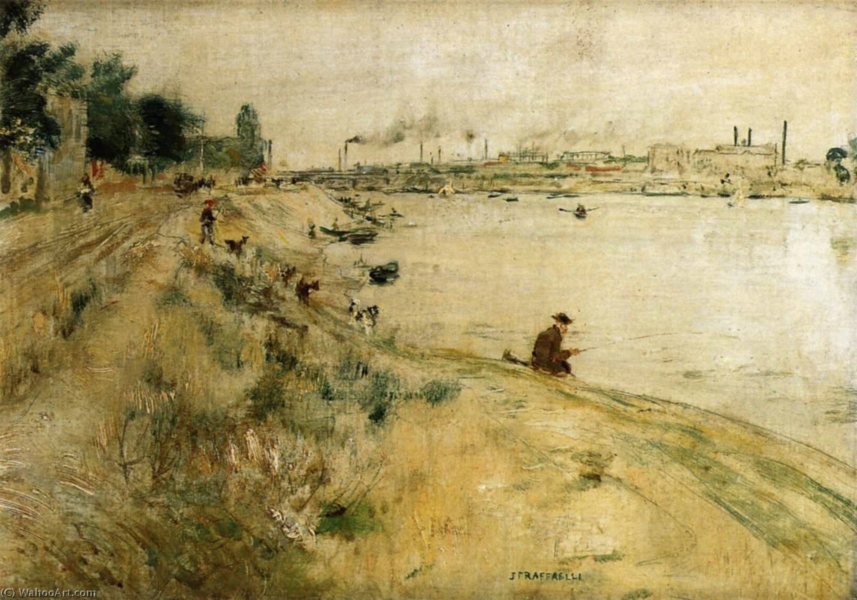 Fisherman On The Bank Of Seine — Jean-françois Raffaëlli