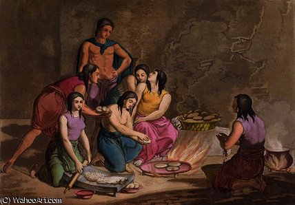 Aztec Women Making Maize Bread — Gallo Gallina