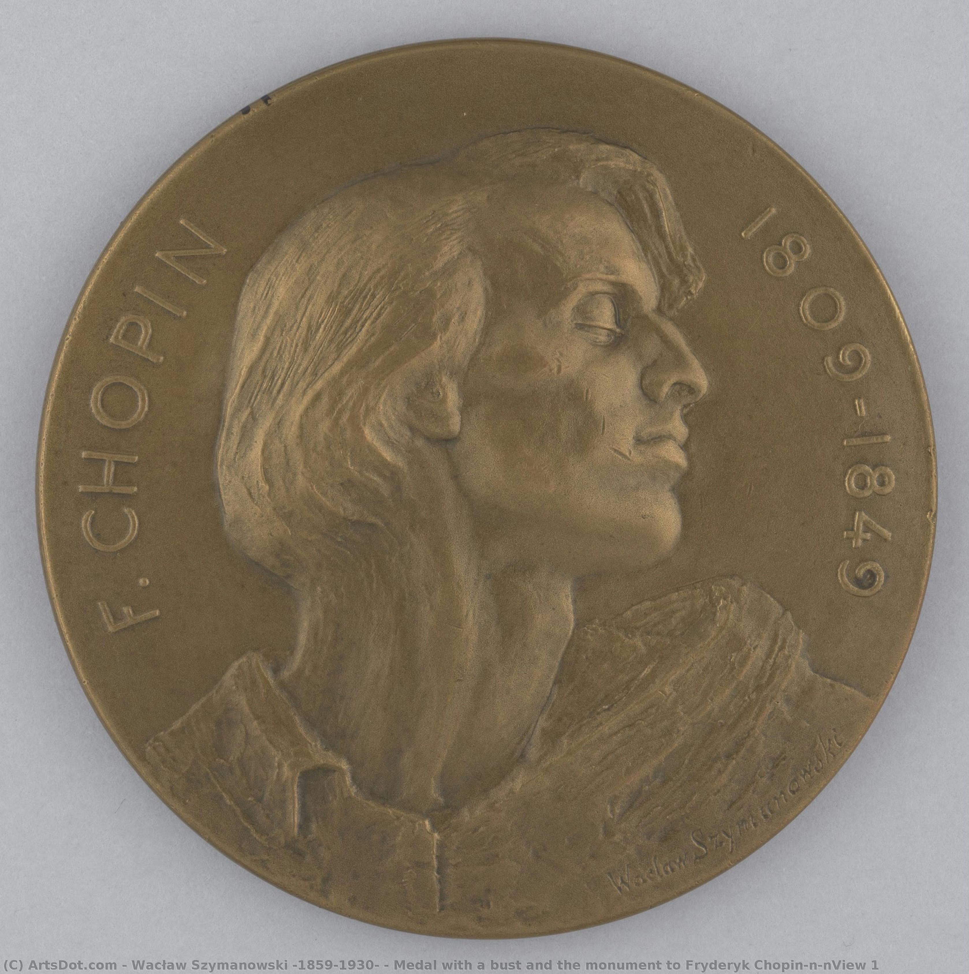 Medal With A Bust And The Monument To Fryderyk Chopin\n\nview 1 — Wacław Szymanowski (1859-1930)