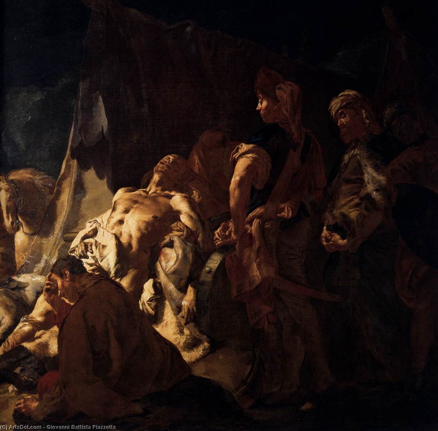 The Death Of Darius (detail) — Giovanni Battista Piazzetta