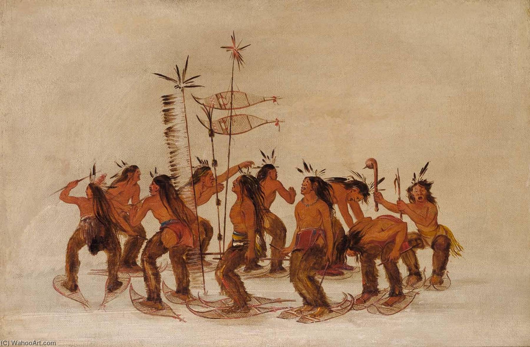 Snowshoe Dance At The First Snowfall — George Catlin