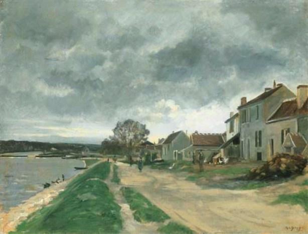Village En Bord De Rivière — Hippolyte Camille Delpy