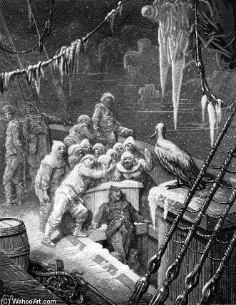 The Albatross Being Fed By The Sailors On The The Ship Marooned In — Paul Gustave Doré