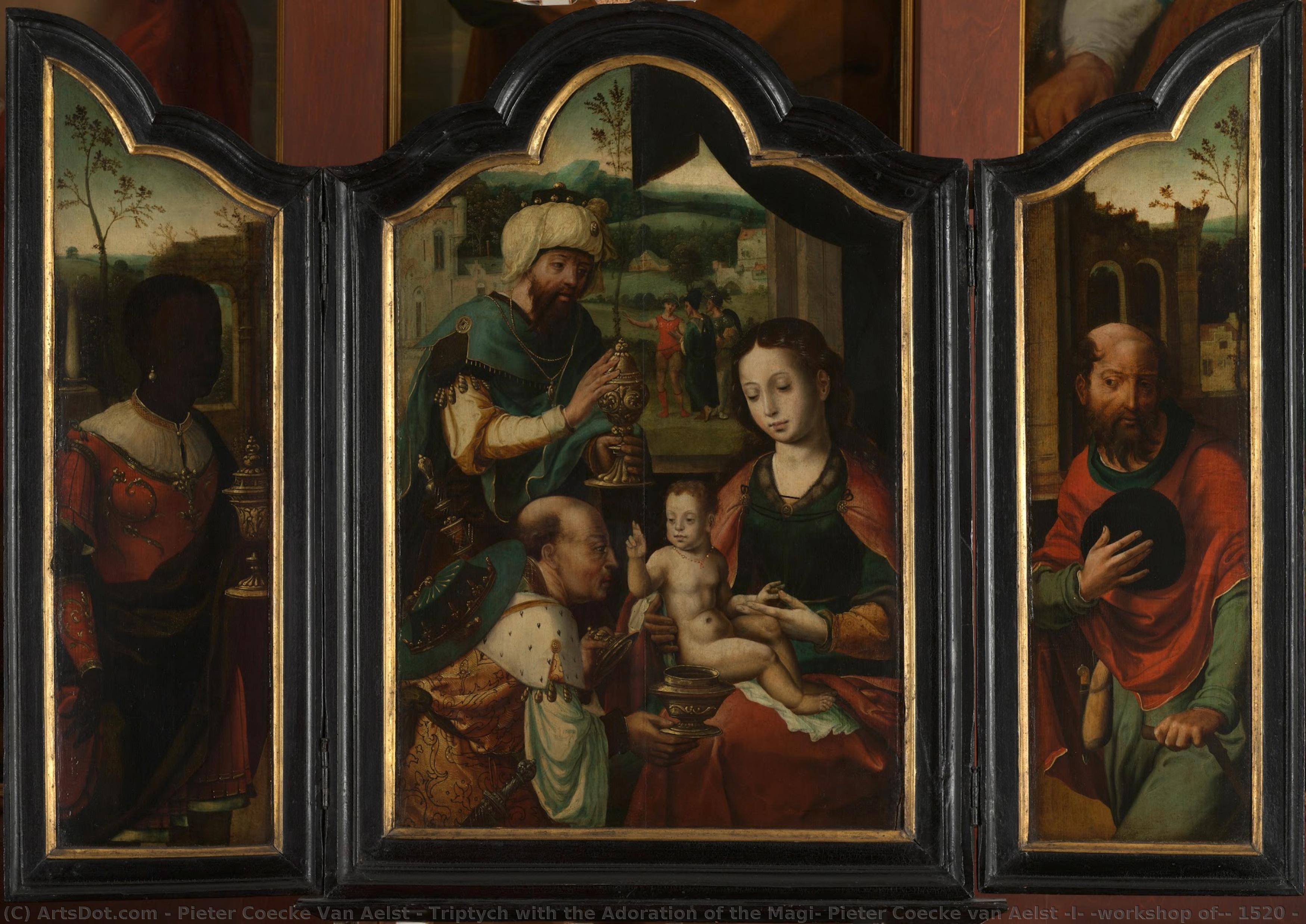 Triptych With The Adoration Of The Magi, Pieter Coecke Van Aelst (i) (workshop Of), 1520 - 1550 — Pieter Coecke Van Aelst