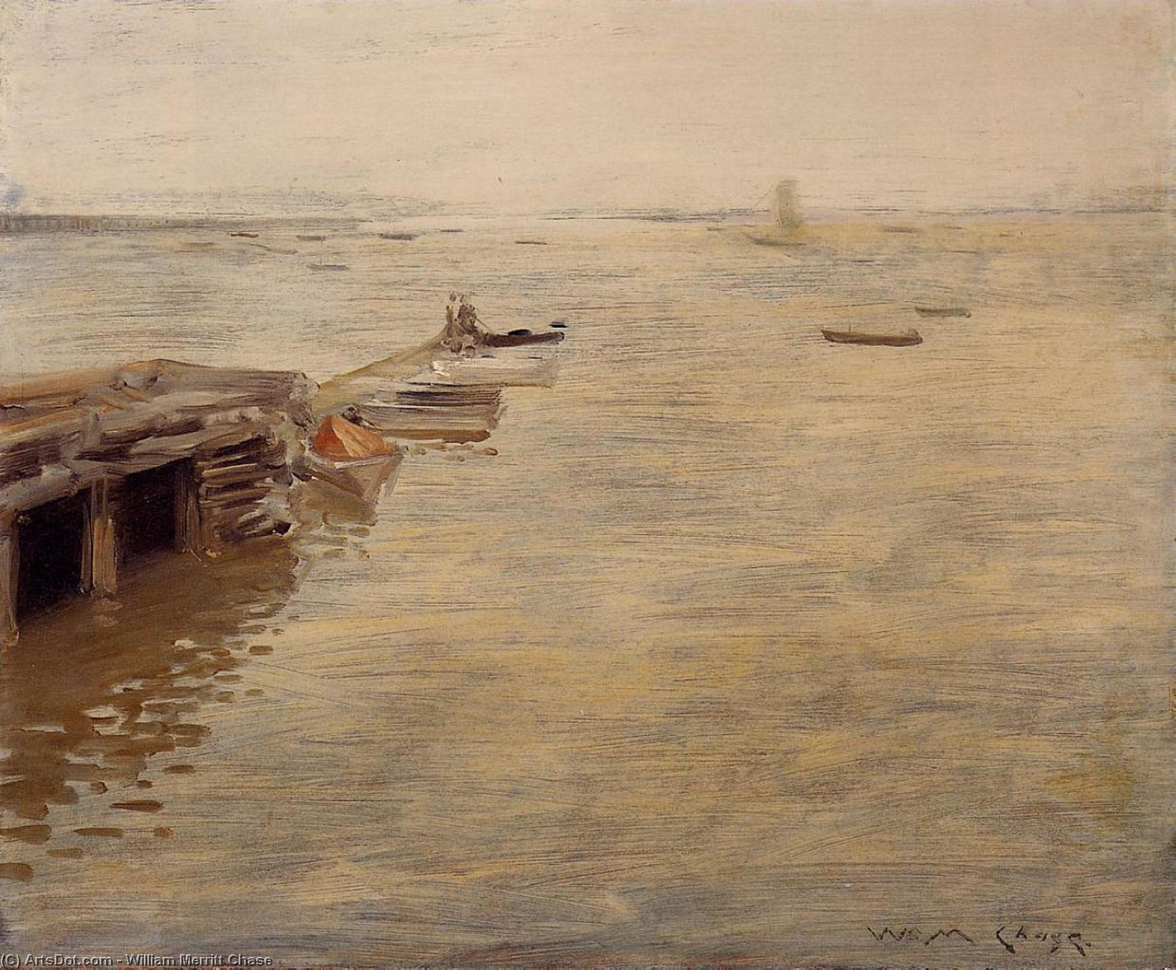 Seashore (also Known As A Grey Day) — William Merritt Chase