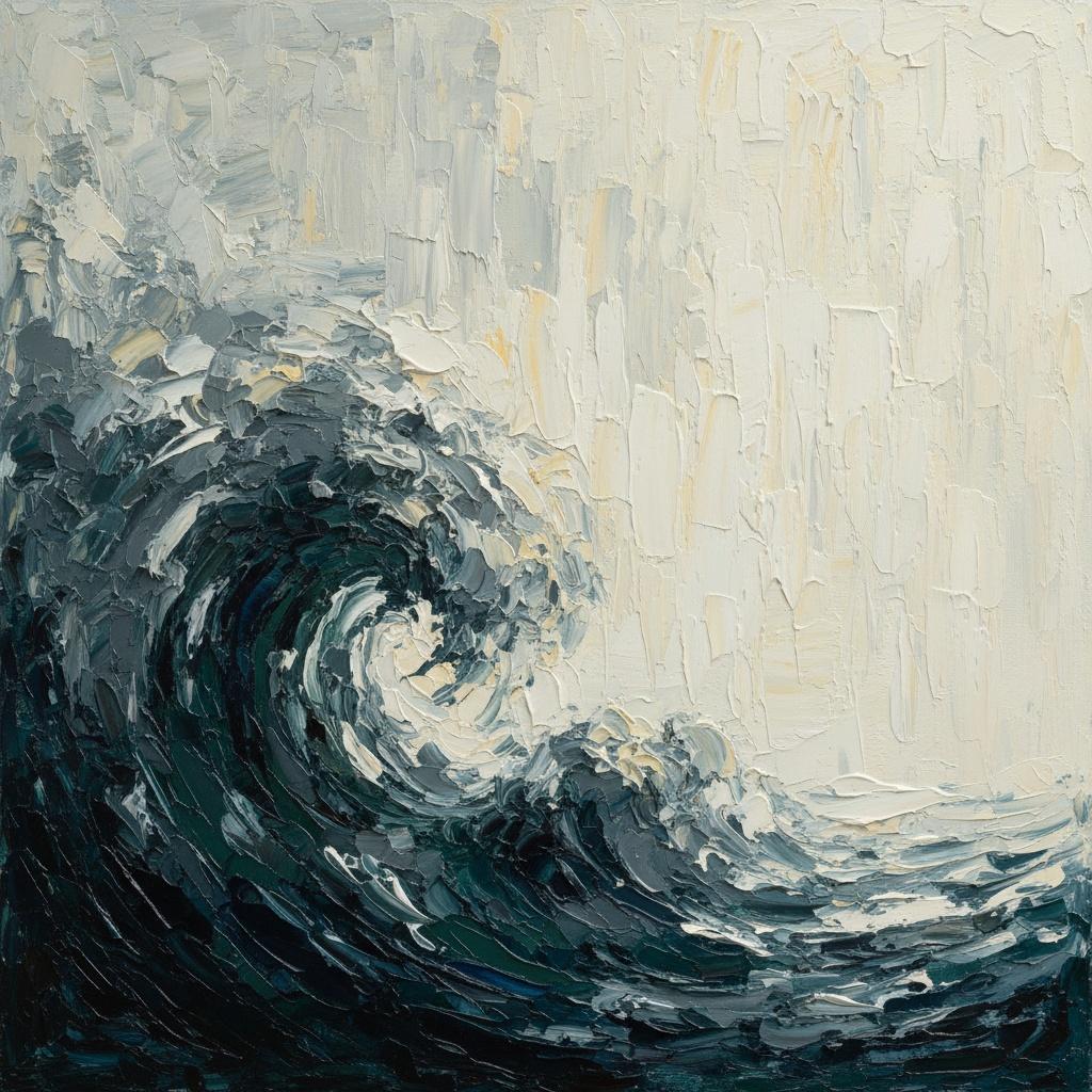 Monolithischer Wirbel Von Mitternachtstiden In Skulpturalem Impasto Und Ätherischem Nebel — David Moreau
