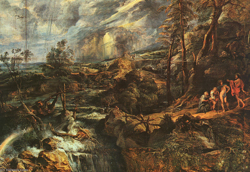 Stormy Landscape, Approx. Oil On Panel, Art His — Peter Paul Rubens