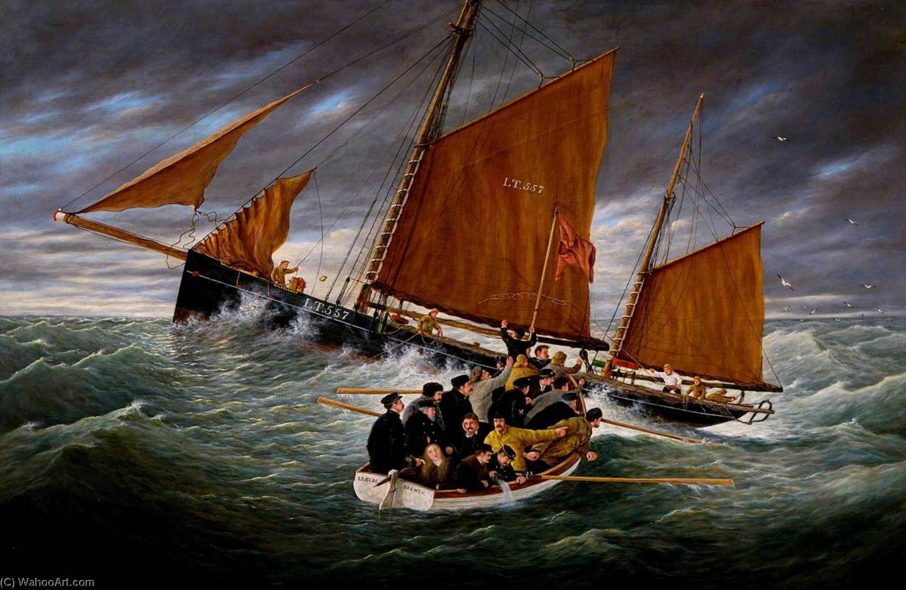 Smack Wildflower Rescuing Survivors Of Ss Elbe — George Vemply Burwood
