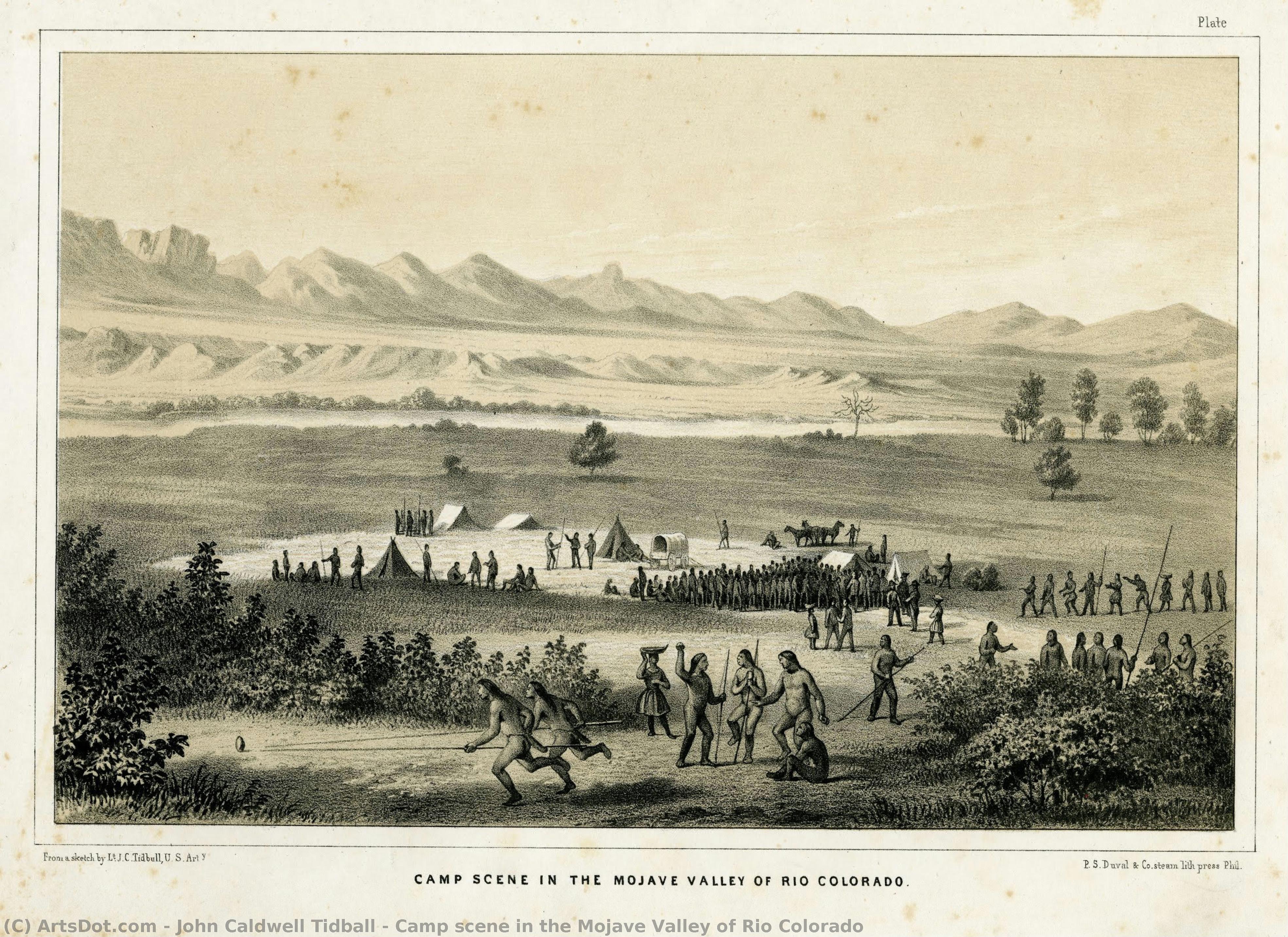 Camp Scene In The Mojave Valley Of Rio Colorado — John Caldwell Tidball