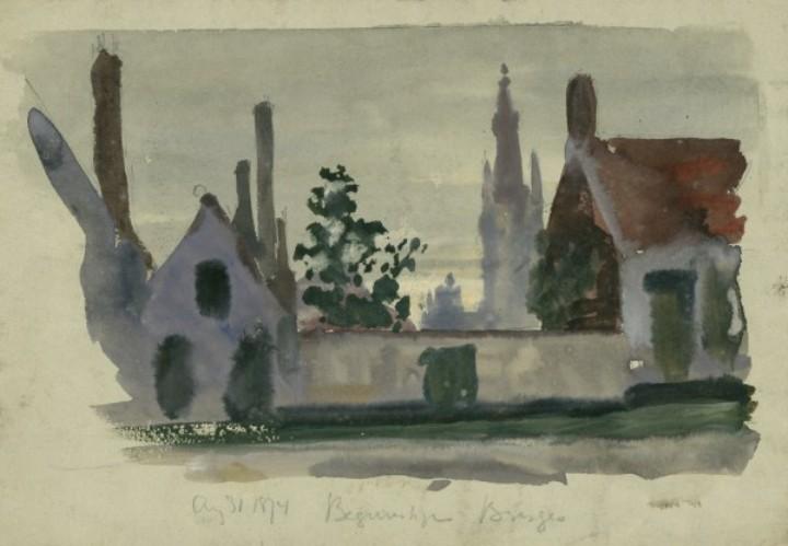 View Of The Beguinage, Bruges — Sir George Clausen