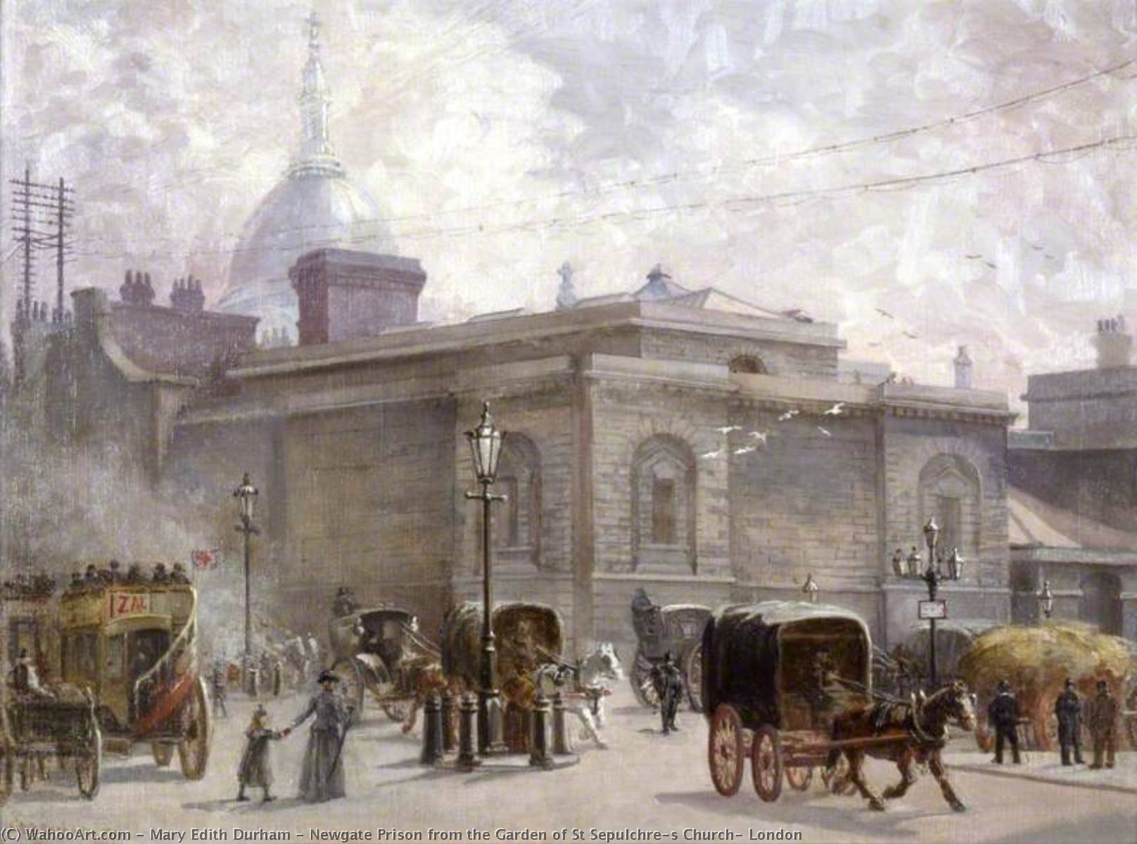 Newgate Prison From The Garden Of St Sepulchre's Church, London — Mary Edith Durham