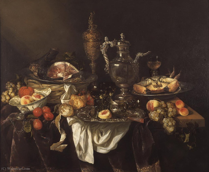 Banquet (about (99.5 X 120.5) (the Hague, The Royal Gallery Mauritshuis) (1655)) — Abraham Hendricksz. Van Beyeren