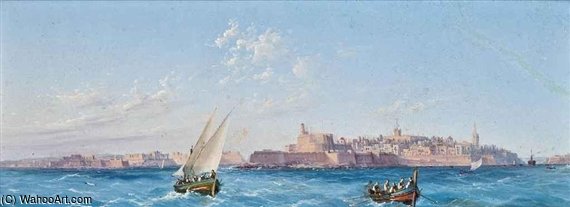 Fishing Boats Off Valetta — Luigi Maria Galea