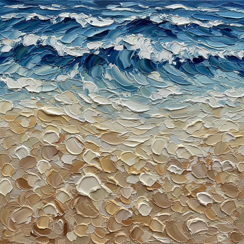 Mareas Etéreas De Profundidad Cerúlea Y Espuma De Mar Esculpida En Crema — David Moreau