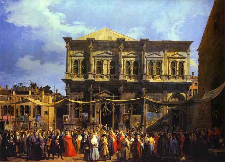 The Doge Visiting The Church And Scuola Di San Rocco — Canaletto