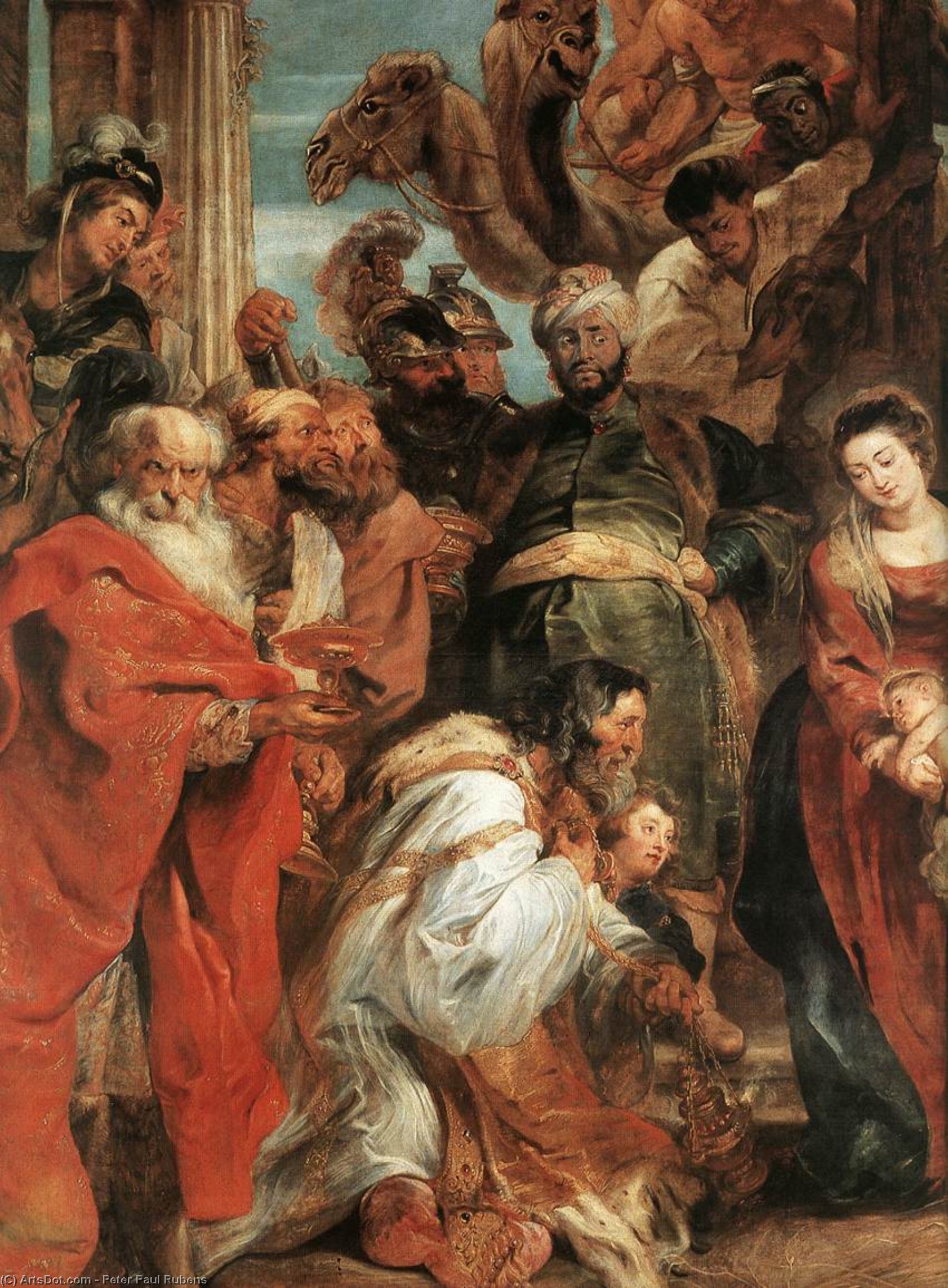 Die Verehrung Der Könige (detail) — Peter Paul Rubens