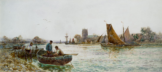 Fishermen Near The Quay At Christchurch, Hampshire — Walker Stuart Lloyd