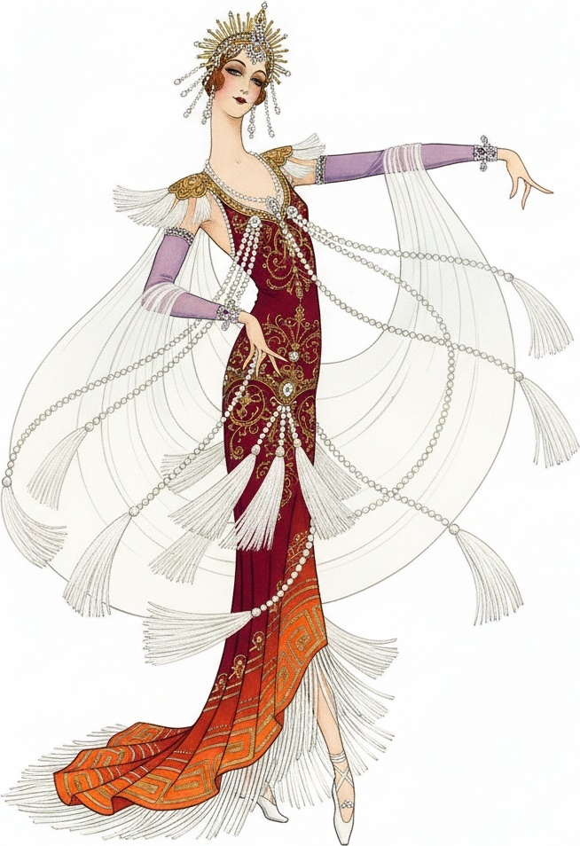 Gilded Burgundy Drapery And Radiant Gold Filigree — Valentin Laurent De Courcey