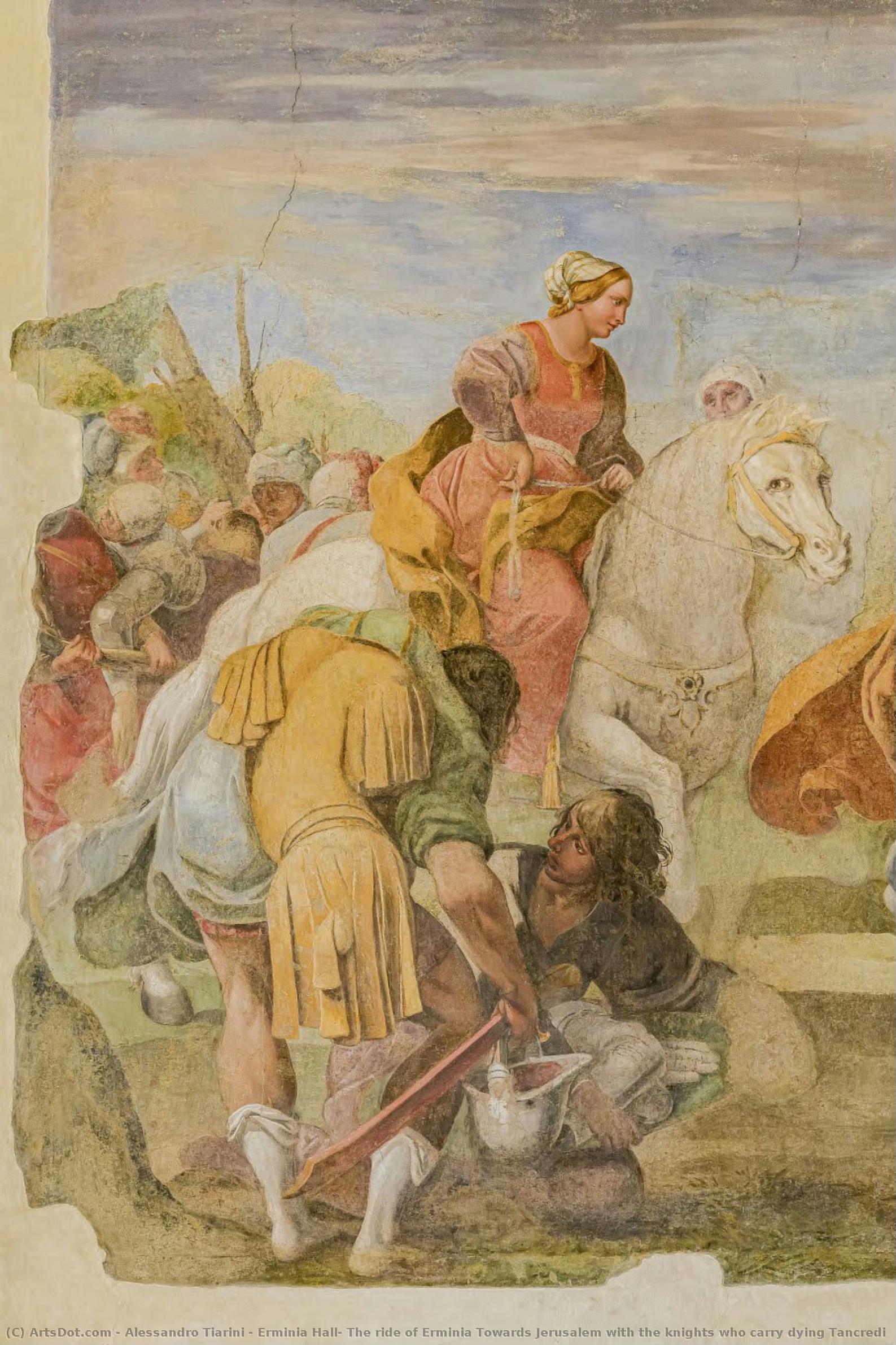 Erminia Hall: The Ride Of Erminia Towards Jerusalem With The Knights Who Carry Dying Tancredi — Alessandro Tiarini