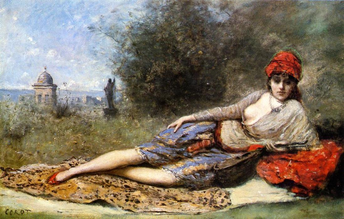 Sicilian Odalisque — Jean-baptiste-camille Corot