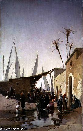 A Village By The Nile — Hermann David Salomon Corrodi