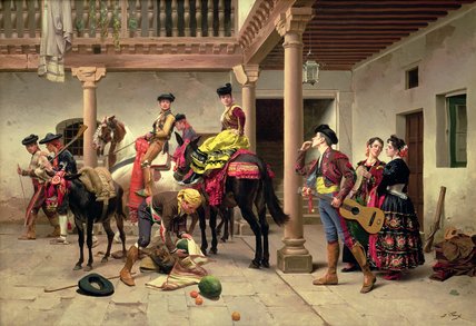 A Spanish Courtyard - — Jules Worms