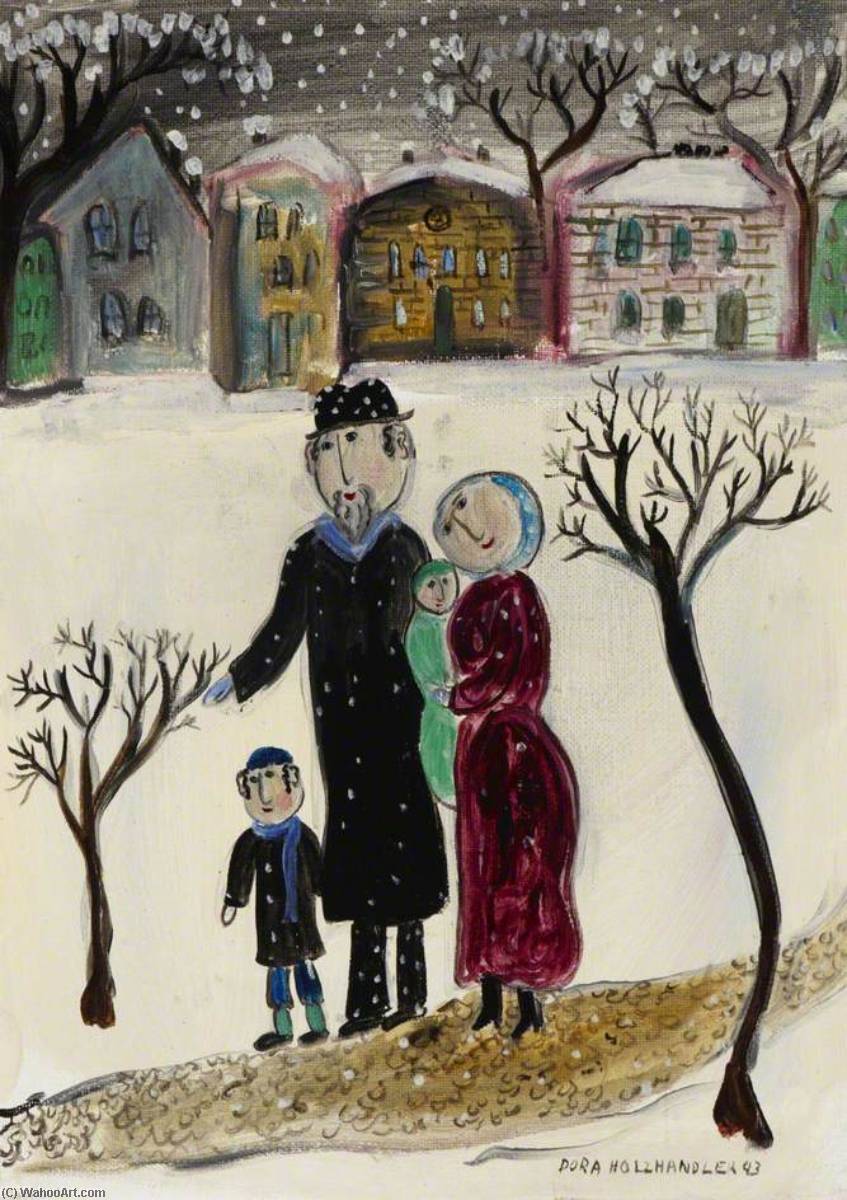 Jewish Family In The Snow — Dora Holzhandler