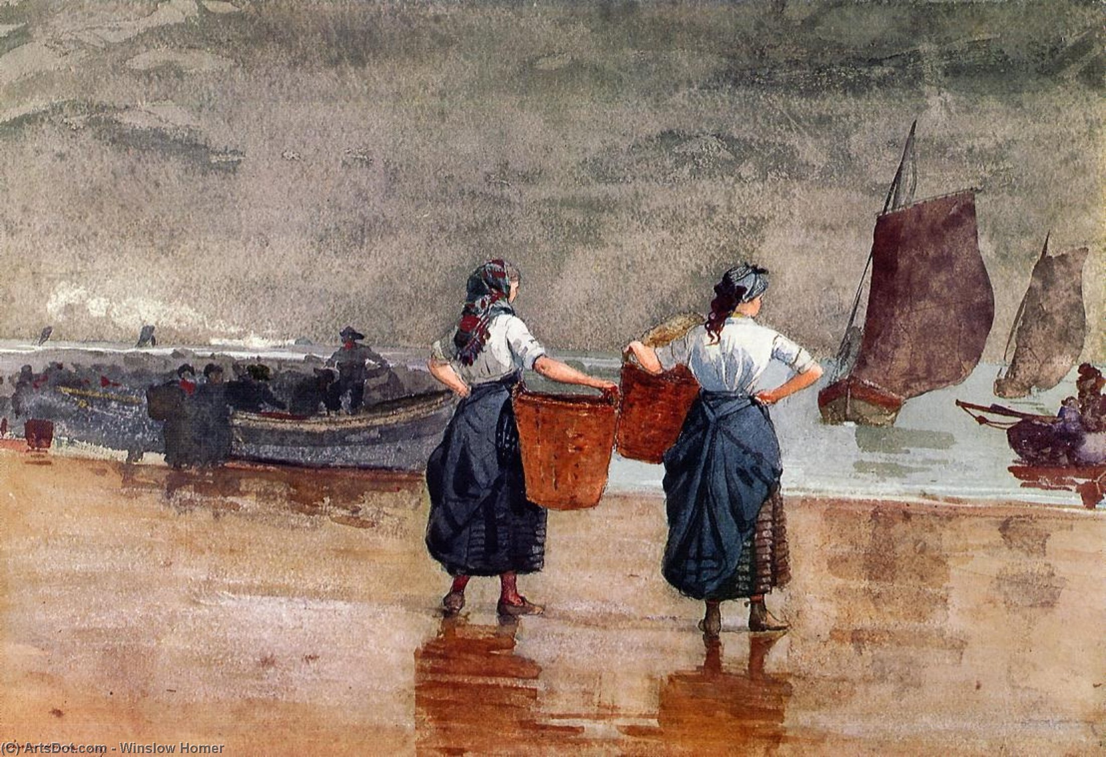 Fischerjungen Am Strand Von Tynemouth — Winslow Homer