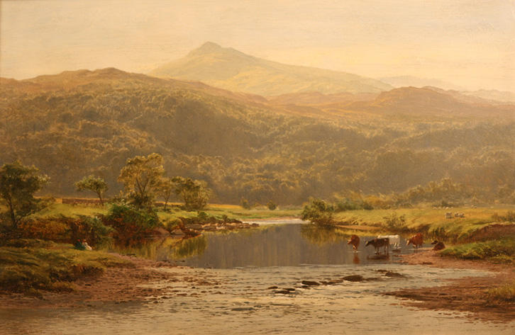Scene Onthe Llugwy With Moel Siabod In Distance — R.a Benjamin Williams Leader