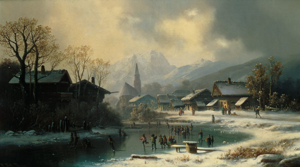 Children Skating On A Frozen River — Anton Doll