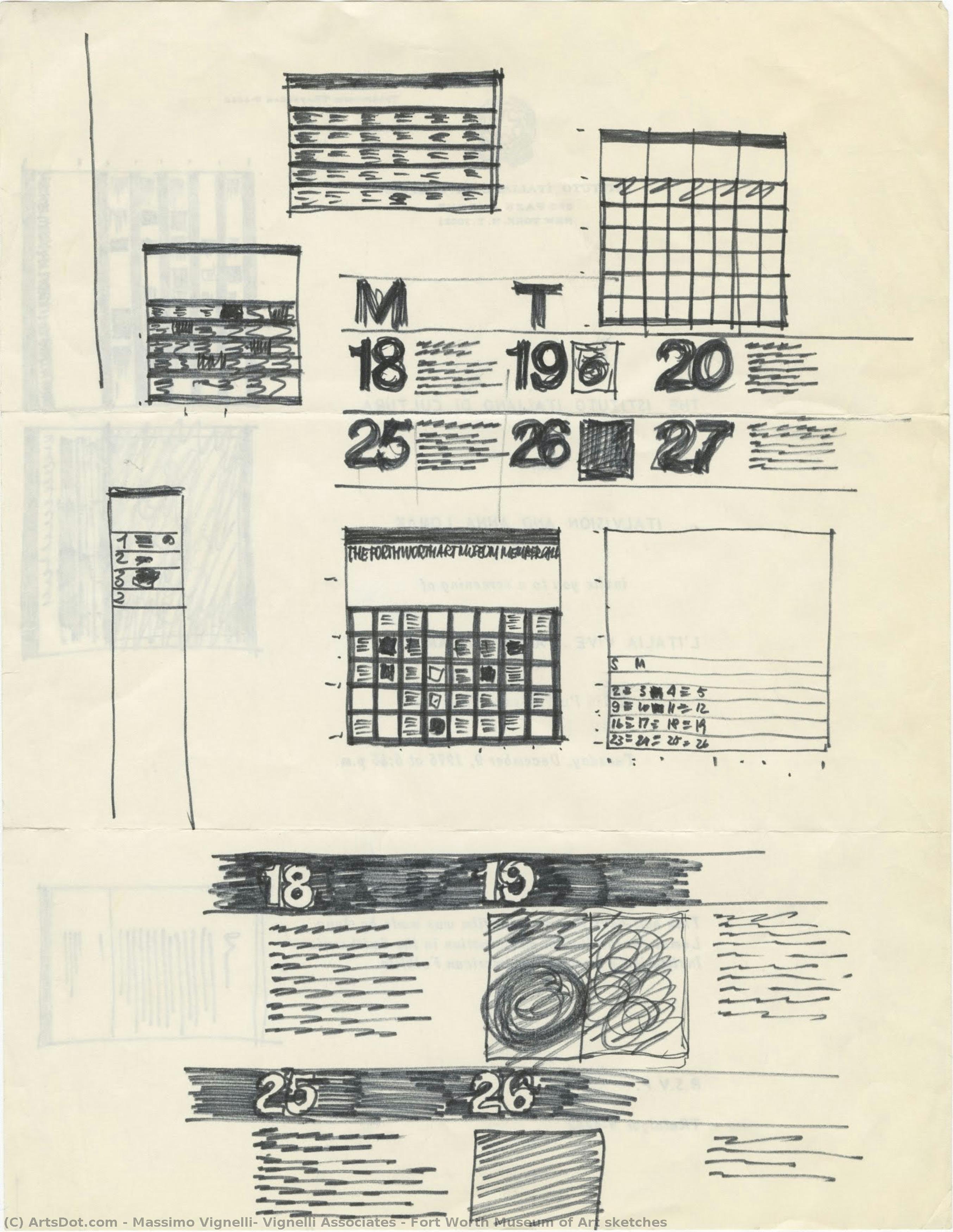 Fort Worth Museum Of Art Sketches — Massimo Vignelli, Vignelli Associates