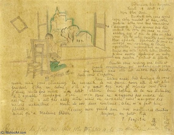Le Peintre À Villeneuve Les Avignon — Léonard Tsuguharu Foujita