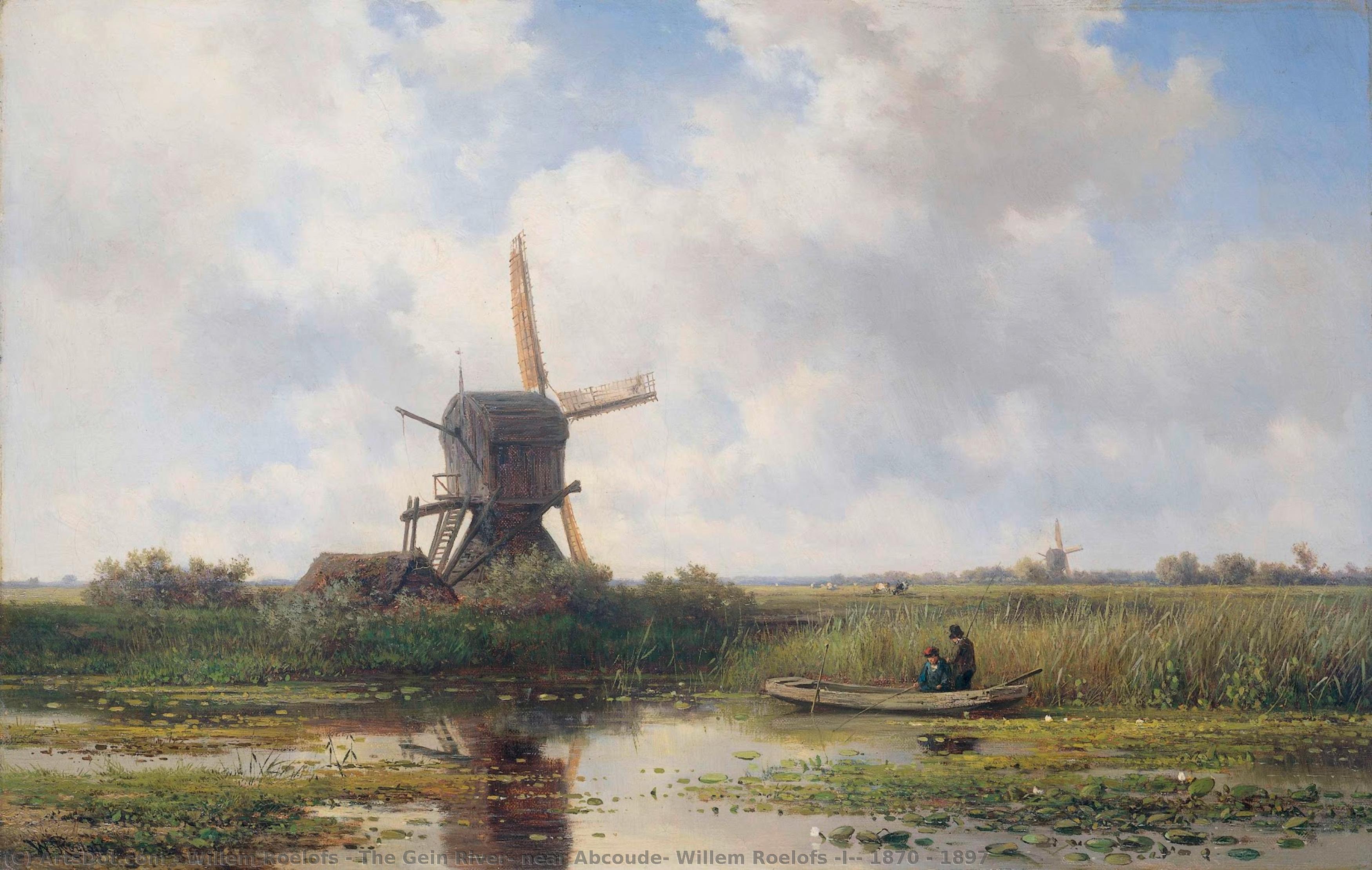 The Gein River, Near Abcoude, Willem Roelofs (i), 1870 - 1897 — Willem Roelofs
