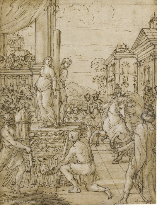 Clorinda Rescues Olindo And Sophronia From The Pyre — Giacinto Gimignani