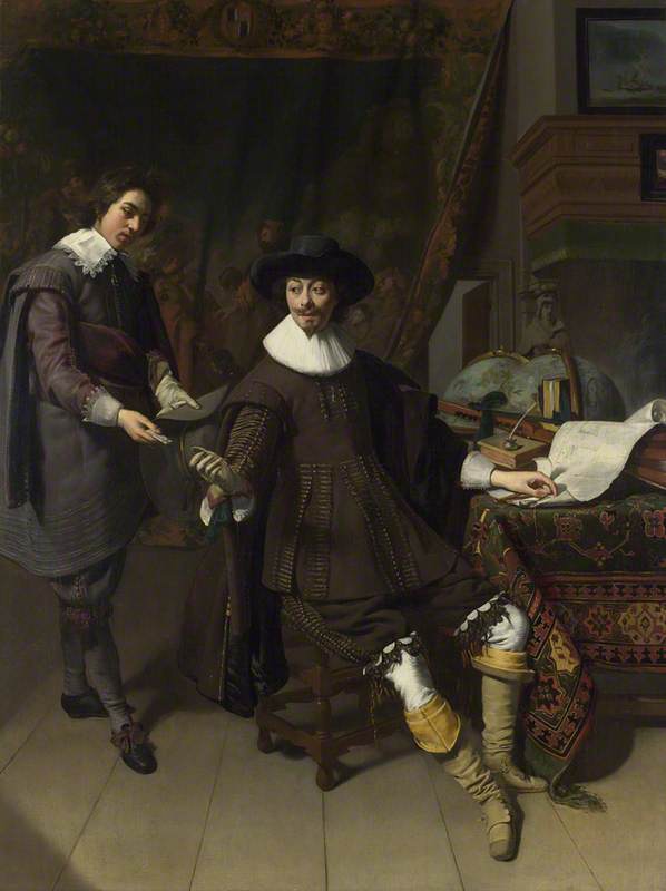 Portrait Of Constantijn Huygens And His ( ) Clerk — Thomas De Keyser