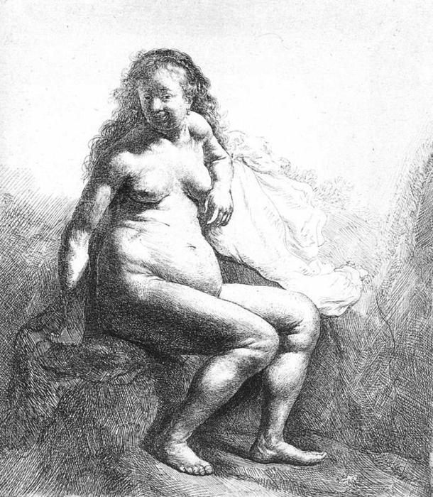 Seated Female Nude — Рембрант