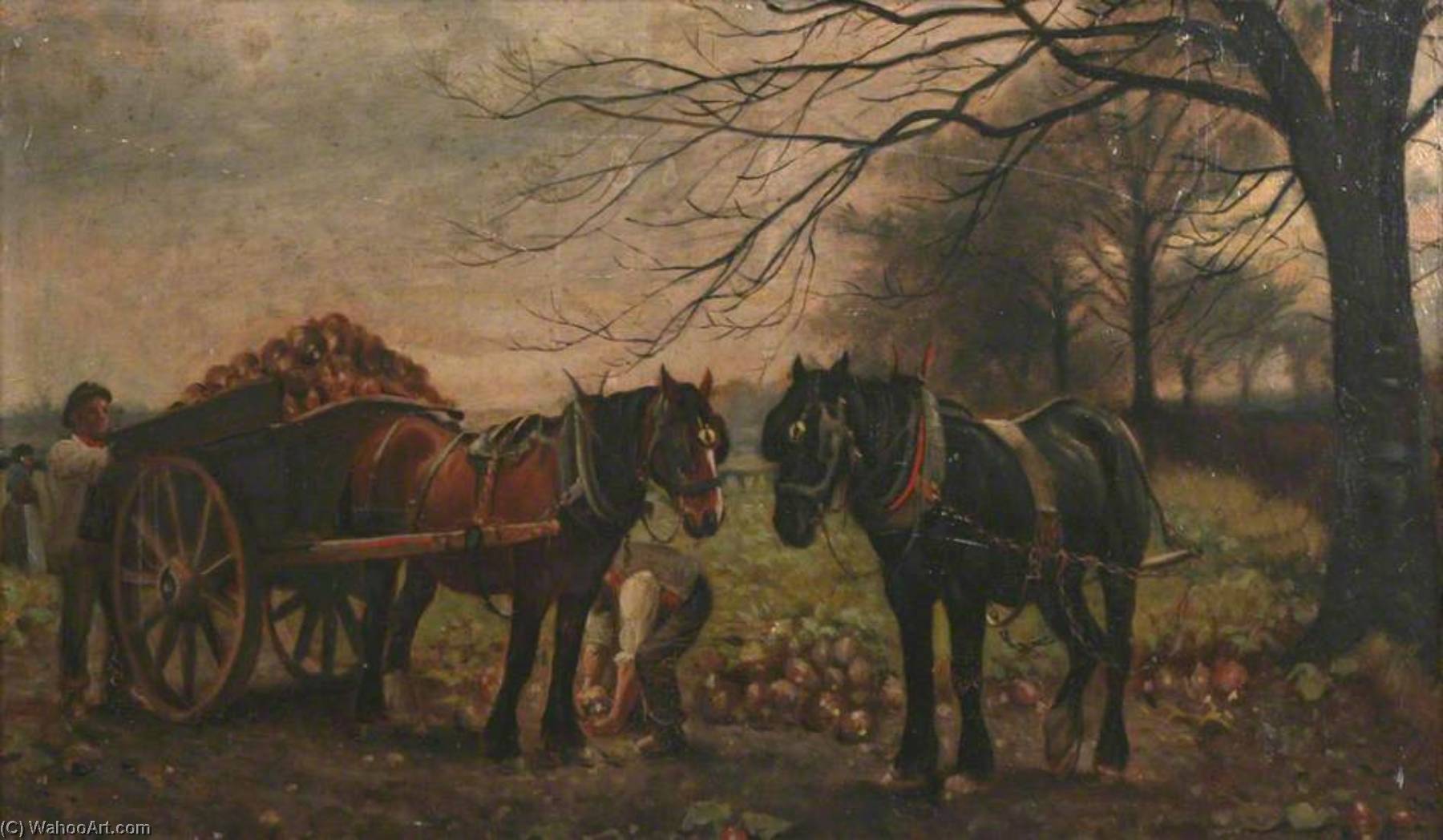 Loading Mangold Wurzels Into A Tumbril — William Edward Milner