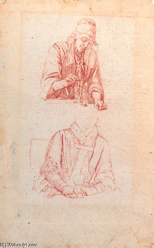 Studies Of A Woman Weighing And Of A Woman Seated Holding A Roemer — Jan Josef Horemans The Elder