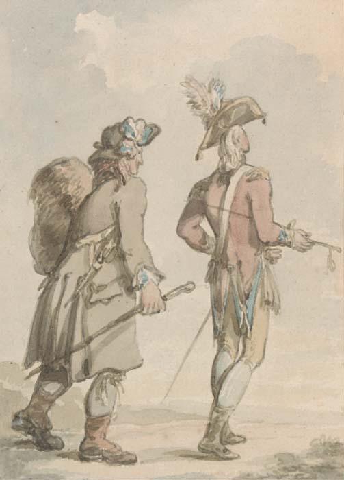 An Infantry Officer With His Soldier-servant — Thomas Rowlandson