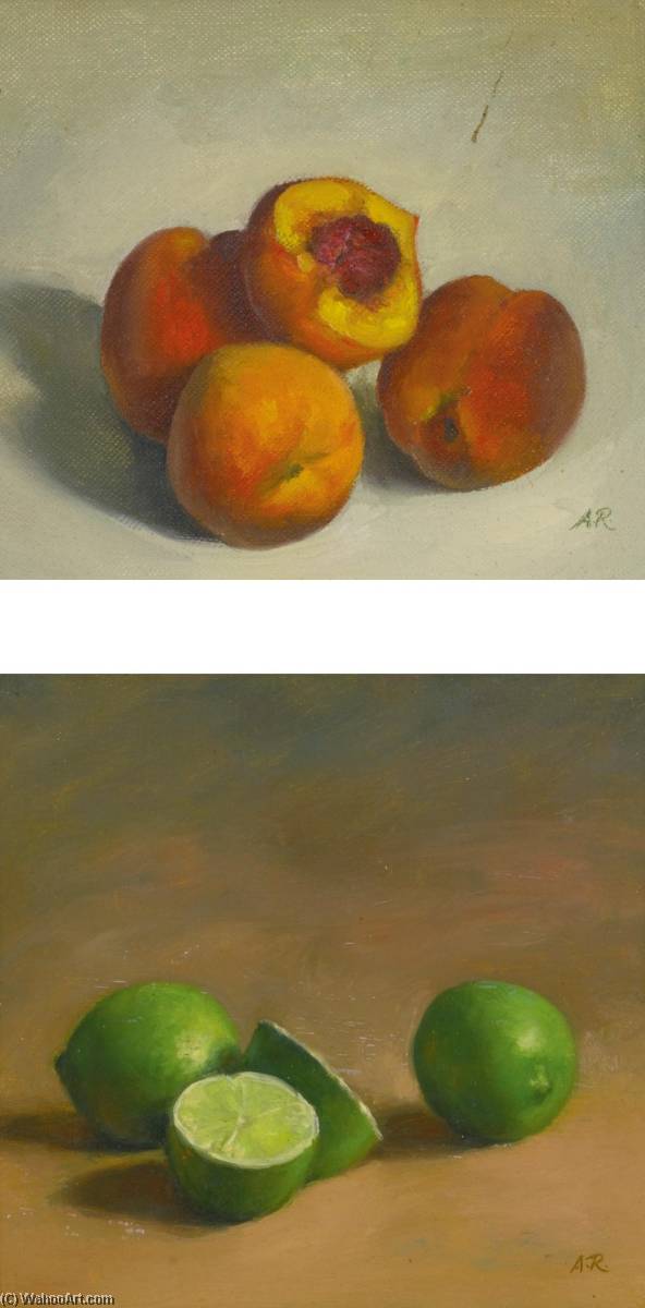 Three And A Half Peaches And Limes Two Paintings — Alvin Ross